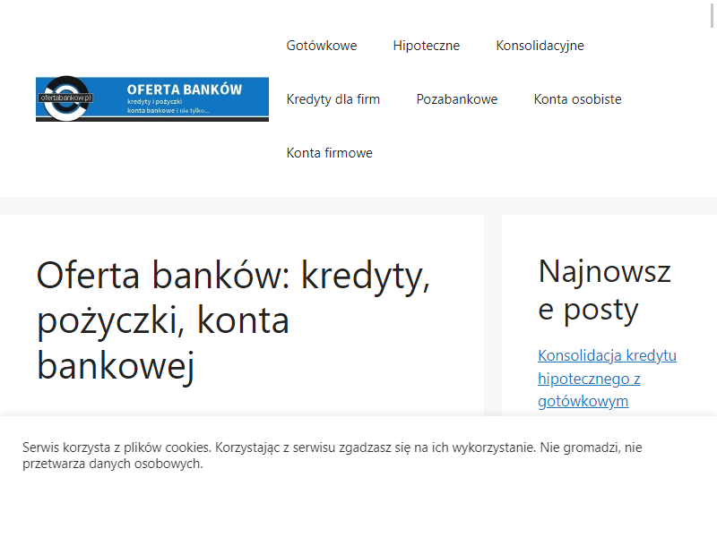 Porównanie kredyty. Oferta banków. Ofertabankow.pl
